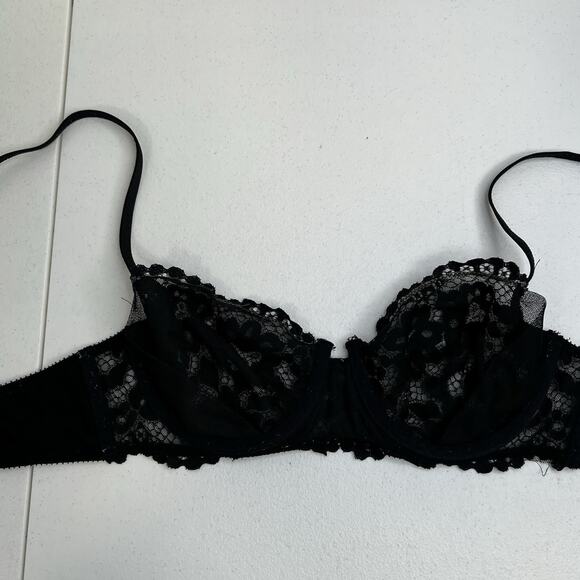 Victoria's Secret Size 34B Bra Very Sexy Lined Demi Push Up Underwire Black Lace - Picture 8 of 16